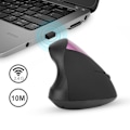 Miniatyrbillede 5 af 7: Ergonomisk lodret højglans UV-maling overflade 1200DPI 2.4G trådløs optisk mus (lilla)