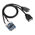 Pikkukuva 1 / 7: M.2 NGFF - USB -sovitinkortti KEY A E -liitäntään, kaksi USB2.0 -porttia, laajennuskortti, kaapeliadapteri