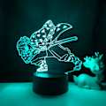 Miniatyrbillede 4 af 7: Akryl LED Natlampe Anime Demon Slayer Zenitsu Figur til Børn Børneværelses Dekoration Ingen Lampe Gave