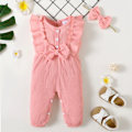 Miniatyrbillede 3 af 7: Nyfødt Baby Pige Tøj Heldragt Jumpsuits Tøj Kortærmet Rompers Sommer Tøj til Baby red 0-3M