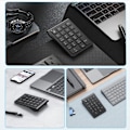 Miniatyrbillede 7 af 8: Bluetooth Nummerblok, Genopladeligt Trådløst Numerisk Tastatur, 22 Taster Bærbart Slankt Numpad Finansiel Bogføring Bluetooth 10 Nøgle