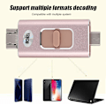 Pikkukuva 7 / 7: 128G TypE C USB Lightning USM 4-in-1 U-levy sopii iPhone IPad Androidille (ruusukulta)