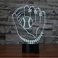 Miniatyrbilde 7 av 8: 3D LED Baseball-hansker Optisk Illusjon Sensor Nattlys med Smart Berøring & USB-kabel 7 Farger Skiftende LED Atmosfærisk Lampe