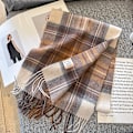 Miniatyrbillede 1 af 5: Vinterdamer Tørklæder Sjal Oversized Damer Tartan Tjekket Tørklæde Tæppe Julegaver til Kvinder（08）