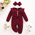 Miniatyrbild 6 av 6: Nyfödd Baby Flickkläder En Del Jumpsuits Kläder Kortärmad Rompers Sommarkläder för Baby pink 6-12M