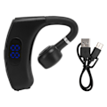 Miniatyrbillede 1 af 7: Enkelt øre Bluetooth-headset BT 5.4 støjreduktion lang standbytid 180 graders trådløs øretelefon med digitalt display sort