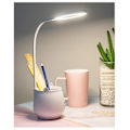 Miniatyrbillede 5 af 5: LED-skrivebordslampe til børn, dæmpbar øjenpleje-studie-boglampe med penneholder, blyantskop, natlys, USB-opladningsport