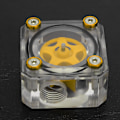 Miniatyrbillede 5 af 7: Enkel transparent akryl vandkøler flowmåler med femspidset stjerne drejehjul (gul)