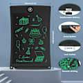 Miniatyrbillede 2 af 6: 8,5 tommer LCD skrivetablet kontor whiteboard opslagstavle køkken memo opslagstavle køleskabstavle magnetisk daglig planlægger gaver til børn (sort)