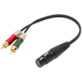 Pikkukuva 7 / 7: XLR-naaras 3-nastainen - 2 RCA-urosliitinsovitin Epätasapainoinen Y-jakaja Patch-kaapeli Vahvistimelle Mikserille Mikrofonille XLR-naaras/2RCA 1m/3.3ft