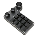 Miniatyrbillede 6 af 7: 12-tasters 3-knaps mekanisk tastatur Rød switch Vandtæt Støvbestandig Lydstyrkekontrol Multifunktionelt tastatur til spil Kontor USB-kablet