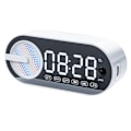 Miniatyrbillede 1 af 7: Bluetooth-højttaler-vækkeur Smart Digitalt ur med Bluetooth-højttaler til soveværelse Studerende Børn Stemmeversion Hvid
