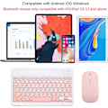 Miniatyrbild 2 av 7: Återuppladdningsbart Bluetooth-tangentbord och mus-kombination Ultra-Slim bärbar kompakt trådlös mus tangentbord set för Android Windows Tablet
