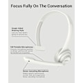 Miniatyrbilde 4 av 7: HW02 USB-headset med mikrofon, støydemping og innebygd kontroll, superlett, ultrakomfortabelt headset for datamaskin, bærbar PC, kablet kontor-C White