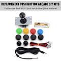 Miniatyrbillede 2 af 7: USB Arcade Dele Komponenter Joystick + Farve Trykknap Kits Spil Controller DIY Udskiftning Kits