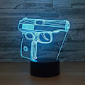 Pikkukuva 2 / 5: 3D Asemakokoinen Yövalo Lamppu Illuusio 7 Väriä Vaihtuva Kosketuskytkin Pöytä Työpöydän Koriste Lamput Akryyli Tasainen ABS-Jalusta USB-Kaapeli Syntymäpäivälahja Lelut