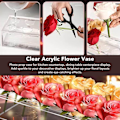 Miniatyrbilde 5 av 5: Klar akryl blomster vase multi hull elegant dekorativ lang rektangel vase for bryllup hjem spisestue bord dekor 30cm/11.7in