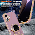 Pikkukuva 3 / 7: iPhone 16 Plus -kuori, Söpö 3D Astronautti Jalusta [2 Näytönsuojaa] [Kameran Suojaus] Tukijalka Iskunkestävä Bling Silikoni S Purple