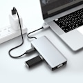 Miniatyrbild 5 av 7: Aluminium Typ C 5-i-1 Dockningsstation med HDMI Dubbelskärm för iphone Mac Book / Huawei Mate Book