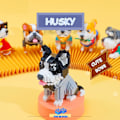 Miniatyrbillede 5 af 5: Mini Byggeklodser Dyresæt, DIY Mikro 3D Byggelegetøjs Klodser (Husky 973stk)