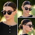 Pikkukuva 2 / 5: WearMe Pro Polarisoidut Klassiset Pyöreät Retro Naisten Aurinkolasit Black Frame