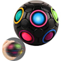 Miniatyrbillede 1 af 8: Roterende Stress Rainbow Ball Infinity Relief Spinner Fidget Toy til voksne og børn - pædagogisk magisk terningpuslespil (sort)