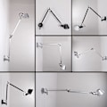 Miniatyrbilde 2 av 8: Tre-farget variabel belysning lang svingarm vegglampe, utvidbar vegglampe med justerbart hode, sølv liten