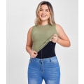 Miniatyrbillede 6 af 7: Taljetræner Korset Lynlås Mavekontrol Shapewear Åndbar Talje Cincher til Kvinder Body Shaper Sport Girdle Black M