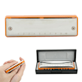 Pikkukuva 3 / 8: Blues-huuliharppu 10-reikäinen suukappale E-sävelin tuuli-instrumentti vedenpitävä korroosionkestävä (Orange )
