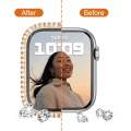 Miniatyrbilde 5 av 5: 2-pakning Bling-deksel for Apple Watch Series 7 41mm med innebygd skjermbeskytter i herdet glass, Full Bling-deksel med krystalldiamanter for iWatch
