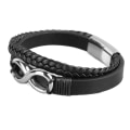 Miniatyrbillede 1 af 5: Triple Magnetisk Spænde Håndarmbånd Infinity Tal Form Hip Hop Twist Flettet Armbånd Hånd Ornament Stålfarve
