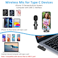 Miniatyrbillede 4 af 8: Trådløs Lavalier Lapel Mikrofon til iPhone 15 Serie/Android/Computer - Bluetooth Mini Telefon Mikrofoner - 2 Klipsmikrofoner med USB C Interface
