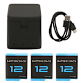 Miniatyrbilde 1 av 7: Actionkamera Batterilader 3 Kanals Oppbevaring Lading med 3stk 1800mAh Oppladbare Litium Ion Batteri