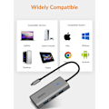 Miniatyrbillede 6 af 6: 5-i-1 Aluminium USB C Hub Dockingstation med 4K HDMI, 60W Power Delivery, USB 3.0 5Gbps Data porte, til MacBook Air/Pro, iPad, HP, Dell og mere