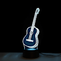 Miniatyrbilde 6 av 7: 3D Illusionslampe, LED nattlys Gitarform Lampe Fargeskiftende Dekorativ Smart Berøringsbordlampe for soveromsdekorasjon Bursdagsgaver