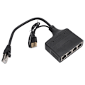 Miniatyrbilde 3 av 7: Ethernet-splitter 1 inn 4 ut RJ45-grensesnitt 1000 Mbps gullbelagt pin sikker stabil signal LAN-splitter for bryter TV PC