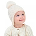 Miniatyrbild 5 av 5: Baby Vinterhatt Vantar Mössa Set Flickor Pojkar Pompom Stickad Mössa Vante För Småbarn 0-3T（Khaki）