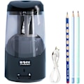 Miniatyrbillede 1 af 9: Elektrisk blyantspidser, bærbar automatisk blyantspidser til farveblyanter, automatisk stop, fuldautomatisk skarp og hurtig, USB-drevet black