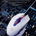 Miniatyrbillede 5 af 8: Ledningsforbundet Gaming Mus Computermus Mekanisk Åndedrætsfarvet Lys med Lyd 7 Taster USB Flettet Reb 4 Hastighed DPI Ergonomi PC Laptop Mecha Hvid