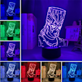 Miniatyrbild 5 av 7: Akryl Jean Pierre Polnareff 3D-lampa Anime Illusion LED Nattlampa Pojke Flickor Födelsedagspresent 7/16 Färger Touch Fjärrkontroll Switch