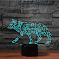 Miniatyrbild 6 av 7: 3D Robot Hund Fjärrkontroll 16 Färger Nattlampor Illusion Akryl LED Bord Sänglampa Barn Sovrum Skrivbords Dekoration Födelsedagspresenter Leksak för Barn