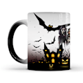 Miniatyrbilde 2 av 5: Halloween Resurrection Skull Keramisk Fargeskiftende Krus Varmt Vann Temperatur Gradient Termisk Kaffe Krus