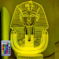 Pikkukuva 1 / 5: 3D Egyptin Farao Yövalo Lamppu Illuusio 16 Väriä Vaihtuva Pöytä Työpöydän Koriste Lamput Lahja Akryyli Tasainen ABS Pohja USB Kaapeli Leikki