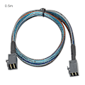 Miniatyrbild 1 av 7: Adapterkabel Data Cord SFF-8643 till SFF8643 H0106 Server Inbyggd Mini SAS HD36P Nylon Flätad (0,5 meter)