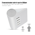 Miniatyrbild 6 av 7: Hög hastighet bärbar mini 4-portars USB3.0 laddningshub splitteradapter för ORICO M3H4