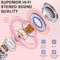 Miniatyrbillede 3 af 7: Trådløse øretelefoner, Bluetooth-hovedtelefoner 5.3 Stereo Bass 42H in-Ear-øretelefoner 2024 Støjreducerende øretelefoner 4 ENC Mikrofonopkald Bluetooth-øretelefon USB-C LED dunk Pink