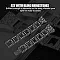 Miniatyrbillede 5 af 7: Metal Justerbar Rem til Fitbit Charge 2 med Rhinestone-rem i Sort