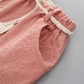 Miniatyrbilde 6 av 7: Baby Småbarn Jenter Klær Vannmelon T-skjorte Topper Lin Shorts Antrekk Søte Sommer Shorts Sett pink 80cm