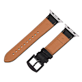 Pikkukuva 6 / 7: Nahkainen rannekoru Apple Watch iWatchille, musta ja oranssi, 42 mm