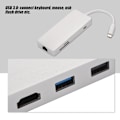 Miniatyrbild 5 av 7: Typ-C-hubb Typ-C till HDMI + USB3.0 + USB2.0 + RJ45 + TF/SD + PD-dockningsstation